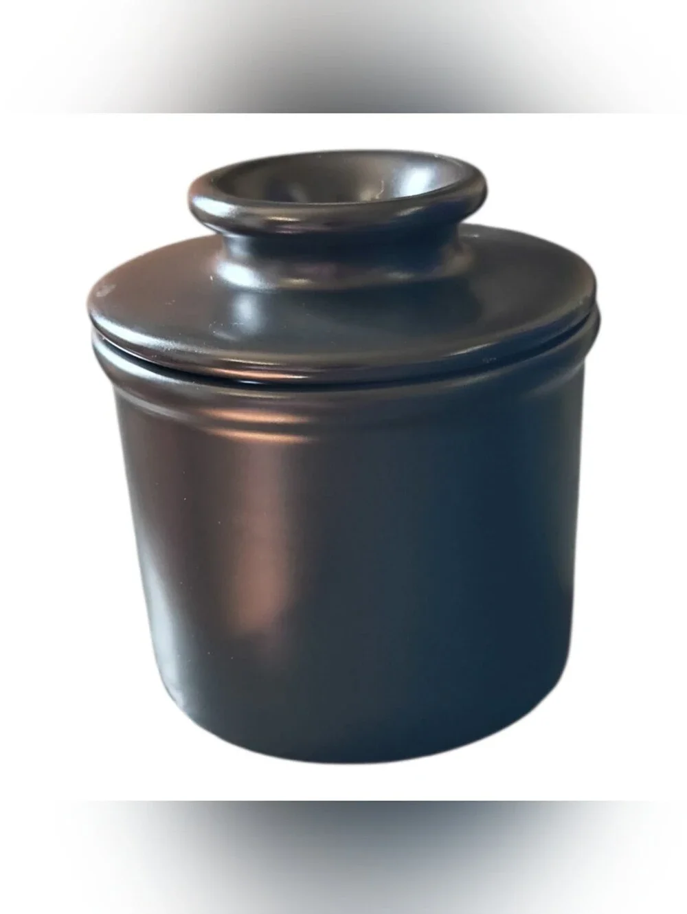 The Original L. Tremain Butter Bell Crock Keeper Matte Black Farmhouse Cottage